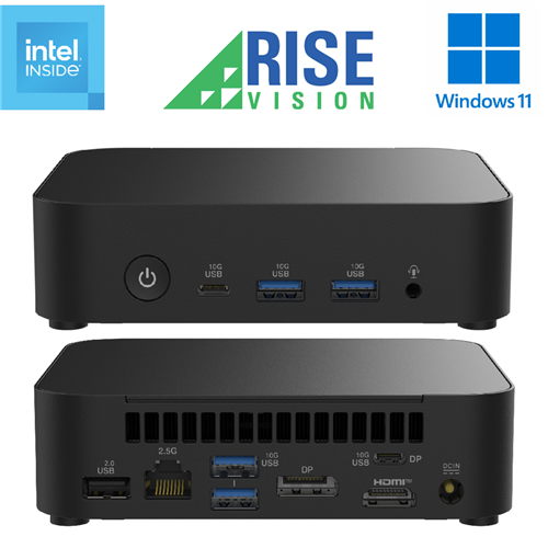 Rise Vision Intel NUC Celeron Windows Pre-Configured Digital Signage Media Player